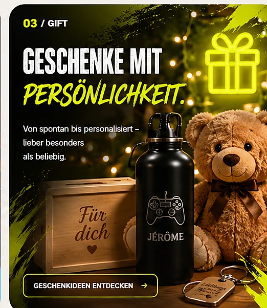 Geschenkideen – personalisierte Geschenke hochwertig inszeniert
